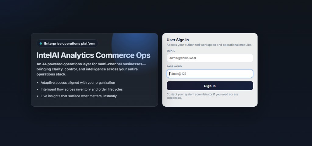 IntelAI secure login and workspace
